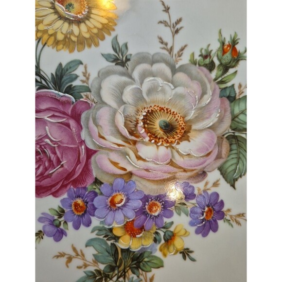 Limoges White with Raised Floral Design Gold Trim Footed Cake Plate/Cake Stand - Picture 6 of 16